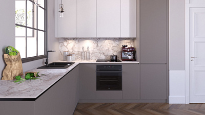 Кухня угловая Белый софт - Ирис